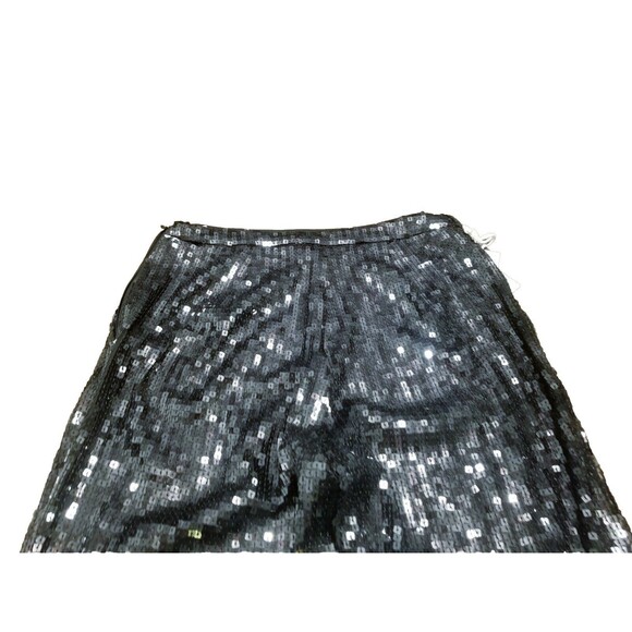 Good American Sequin Pants Women's 0 Black Wide Leg Side Zip New w/Tags (25x31) - Picture 4 of 7